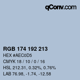 Color code: RGB 174 192 213 | qconv.com