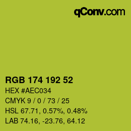 Color code: RGB 174 192 52 | qconv.com