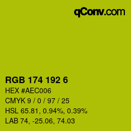 Color code: RGB 174 192 6 | qconv.com
