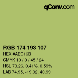 カラーコード: RGB 174 193 107 | qconv.com