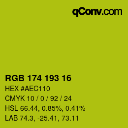 颜色代码: RGB 174 193 16 | qconv.com