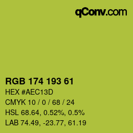 Color code: RGB 174 193 61 | qconv.com