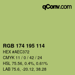 Color code: RGB 174 195 114 | qconv.com