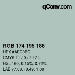 カラーコード: RGB 174 195 188 | qconv.com