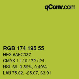 颜色代码: RGB 174 195 55 | qconv.com