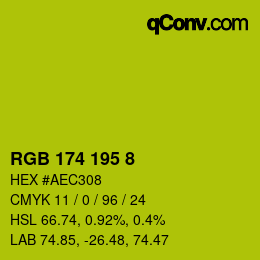 Color code: RGB 174 195 8 | qconv.com