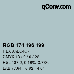 Color code: RGB 174 196 199 | qconv.com
