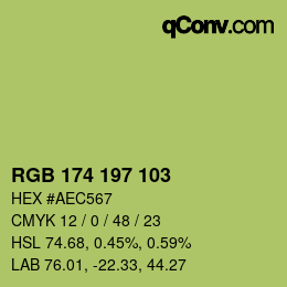 Color code: RGB 174 197 103 | qconv.com