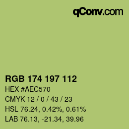 Color code: RGB 174 197 112 | qconv.com