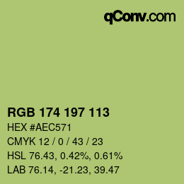 Color code: RGB 174 197 113 | qconv.com