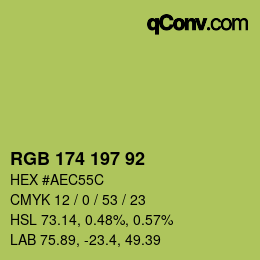 Color code: RGB 174 197 92 | qconv.com