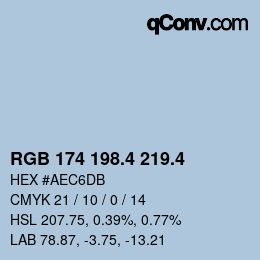 カラーコード: RGB 174 198.4 219.4 | qconv.com