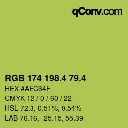 カラーコード: RGB 174 198.4 79.4 | qconv.com