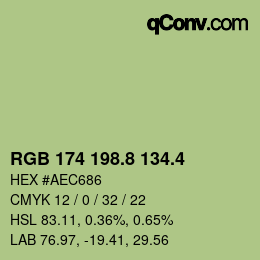 カラーコード: RGB 174 198.8 134.4 | qconv.com