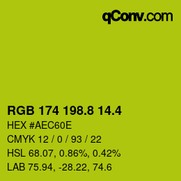 カラーコード: RGB 174 198.8 14.4 | qconv.com