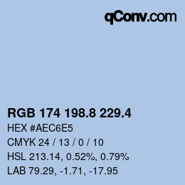 カラーコード: RGB 174 198.8 229.4 | qconv.com