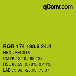 カラーコード: RGB 174 198.8 24.4 | qconv.com
