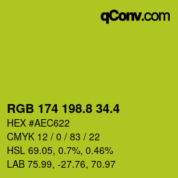 カラーコード: RGB 174 198.8 34.4 | qconv.com