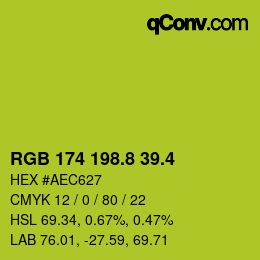 カラーコード: RGB 174 198.8 39.4 | qconv.com