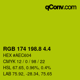 カラーコード: RGB 174 198.8 4.4 | qconv.com
