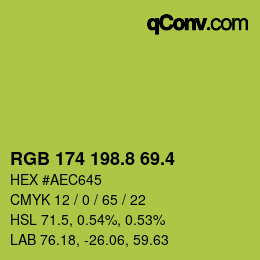 カラーコード: RGB 174 198.8 69.4 | qconv.com