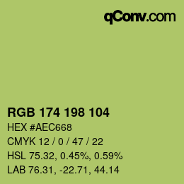 Código de color: RGB 174 198 104 | qconv.com