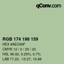 颜色代码: RGB 174 198 159 | qconv.com