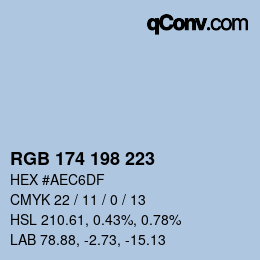 Color code: RGB 174 198 223 | qconv.com