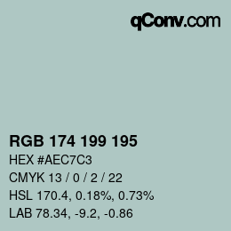 Color code: RGB 174 199 195 | qconv.com