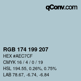 Color code: RGB 174 199 207 | qconv.com