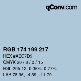 Color code: RGB 174 199 217 | qconv.com