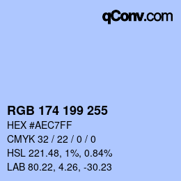 Color code: RGB 174 199 255 | qconv.com