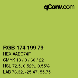 Color code: RGB 174 199 79 | qconv.com