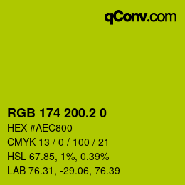 カラーコード: RGB 174 200.2 0 | qconv.com