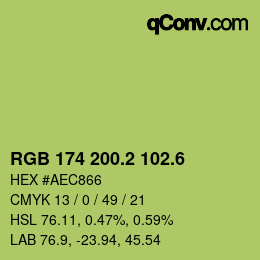 カラーコード: RGB 174 200.2 102.6 | qconv.com