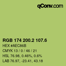 カラーコード: RGB 174 200.2 107.6 | qconv.com