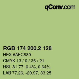 カラーコード: RGB 174 200.2 128 | qconv.com