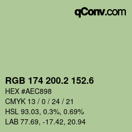 カラーコード: RGB 174 200.2 152.6 | qconv.com