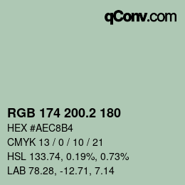 カラーコード: RGB 174 200.2 180 | qconv.com