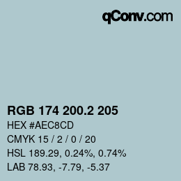 カラーコード: RGB 174 200.2 205 | qconv.com