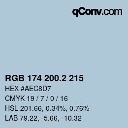 カラーコード: RGB 174 200.2 215 | qconv.com