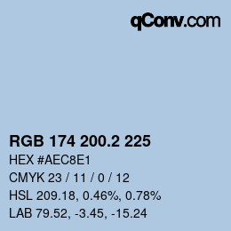 カラーコード: RGB 174 200.2 225 | qconv.com