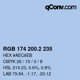 カラーコード: RGB 174 200.2 235 | qconv.com