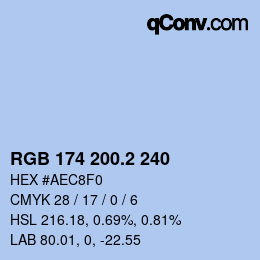 カラーコード: RGB 174 200.2 240 | qconv.com