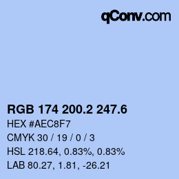 カラーコード: RGB 174 200.2 247.6 | qconv.com