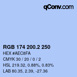 カラーコード: RGB 174 200.2 250 | qconv.com