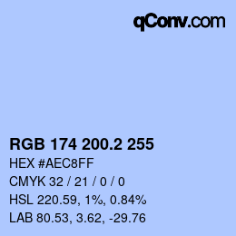 カラーコード: RGB 174 200.2 255 | qconv.com
