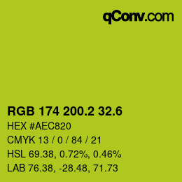 カラーコード: RGB 174 200.2 32.6 | qconv.com
