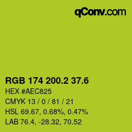 カラーコード: RGB 174 200.2 37.6 | qconv.com
