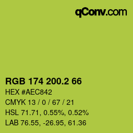 カラーコード: RGB 174 200.2 66 | qconv.com